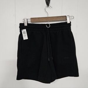 Nwt ARITZIA Boyfriend Sweat Fleece Black Drawstring Shorts